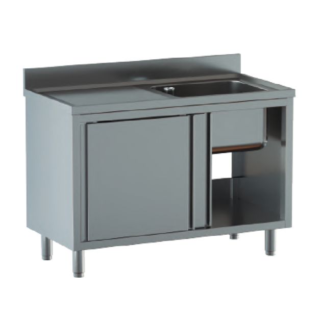 Plonge sur armoire porte Coulissante Bac a droite Prof 700