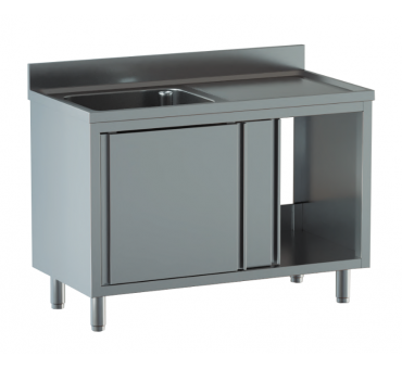 Plonge sur armoire porte Coulissante Bac a gauche Prof 700 Plonge sur armoire porte Coulissante Bac a gauche Prof 700