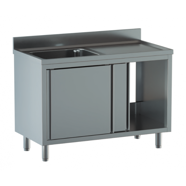 Plonge sur armoire porte Coulissante Bac a gauche Prof 700