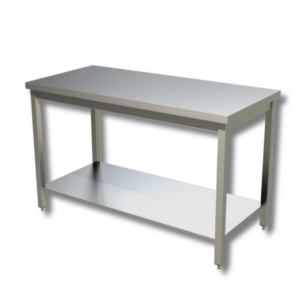 Table de travail 600 inox avec étagere basse