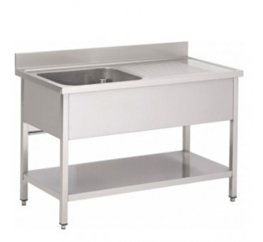 Plonge inox 1200 1 Bac à gauche prof 600 Plonge inox 1200 1 Bac à gauche prof 600