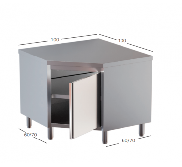 Meuble bas d'angle 600/700 avec porte battante Meuble bas d'angle 600/700 avec porte battante