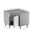 Meuble bas d'angle inox CHR 600/700 avec porte battante