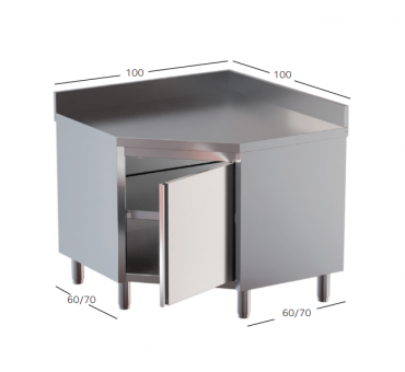 Meuble bas d'angle Dosseret 600/700 avec porte battante Meuble bas d'angle Dosseret 600/700 avec porte battante
