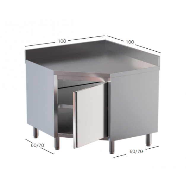 Meuble bas d'angle Dosseret 600/700 avec porte battante