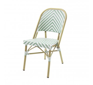 PARIS CHAISE DE BISTROT EN ROTIN - BAMBOU-BLANC/VERT PASTEL PARIS CHAISE DE BISTROT EN ROTIN - BAMBOU-BLANC/VERT PASTEL