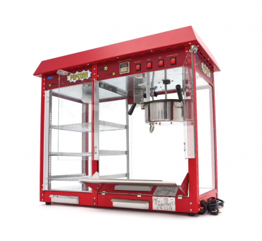 Machine à pop-corn - 150 gr - avec vitrine chauffante Machine à pop-corn - 150 gr - avec vitrine chauffante
