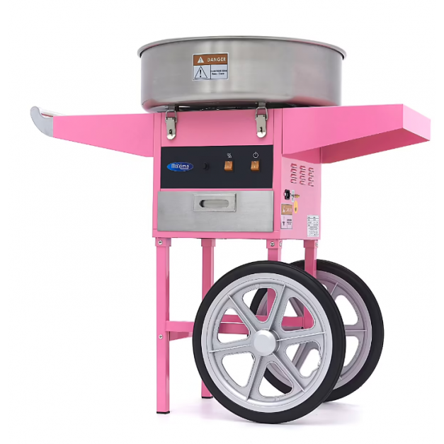 Machine à barbe à papa - Ø 52cm - Rose - avec chariot