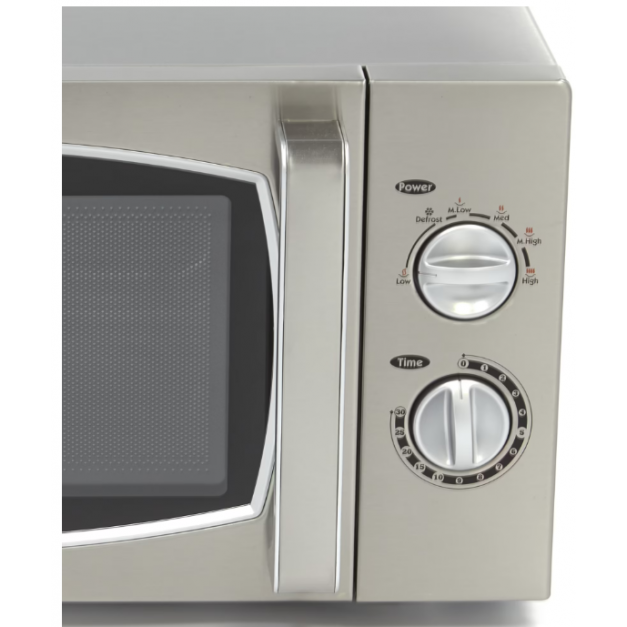 METRO Professional Four à Micro-ondes GMW1125-K, Acier Inoxydable, 51.1 x 43 x 31.1 cm, 1000 W, 25 L, Commande mécanique, Minuterie à Bouton Rotatif, Argenté