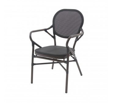 TANGO CHAISE DE BISTROT EN TEXTILE - WENGÉ-MESH NOIR-LOT DE 2