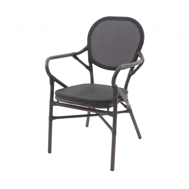 TANGO CHAISE DE BISTROT EN TEXTILE - WENGÉ-MESH NOIR