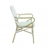 TANGO CHAISE DE BISTROT EN ROTIN - BAMBOU-BLANC/VERT PASTEL