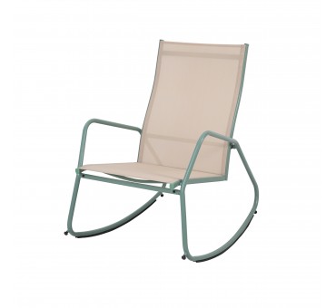 BRODY FAUTEUIL DE JARDIN À BASCULE - VERT-BEIGE BRODY FAUTEUIL DE JARDIN À BASCULE - VERT-BEIGE
