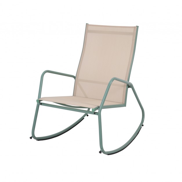 BRODY FAUTEUIL DE JARDIN À BASCULE - VERT-BEIGE