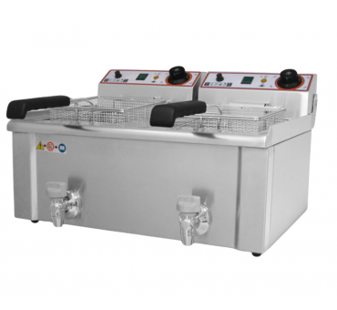 Friteuse électrique de comptoir 2 x 13 litres FBR13 vidange