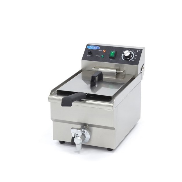 Friteuse - 10 L - 1 panier - avec robinet de vidange