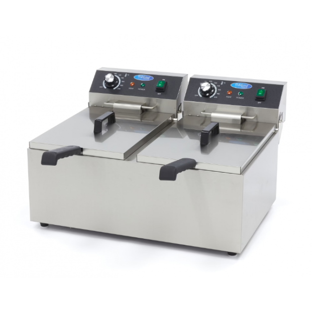 Friteuse - 2 x 11 L - 2 paniers - jusqu'à 2,8 kg de frites