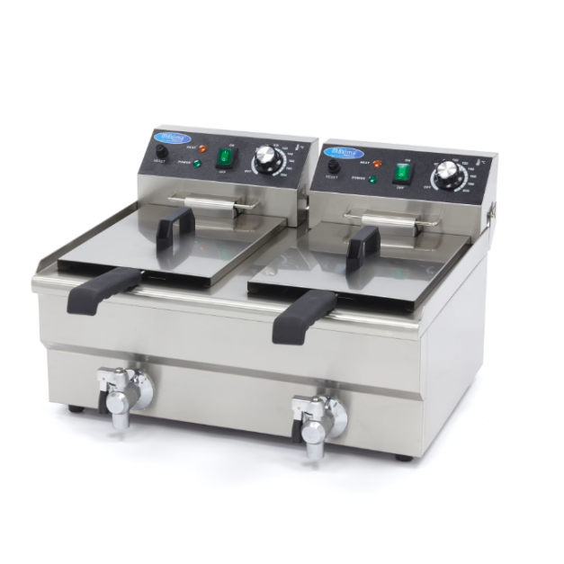 Friteuse Professionnelle 2x10L Inox avec Vidange – Spéciale CHR