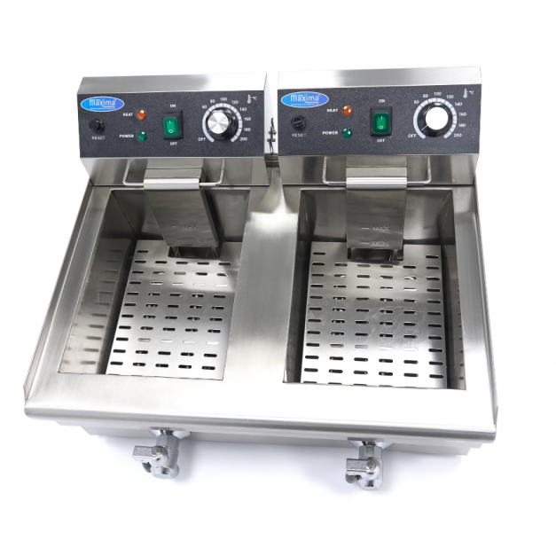 Friteuse gaz Professionnelle,Friteuse gaz Double Cylindre en Acier