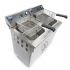 Friteuse - 2 x 16 L - 2 paniers - avec robinet de vidange et support - 230V