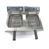 Friteuse - 2 x 16 L - 2 paniers - avec robinet de vidange et support - 230V