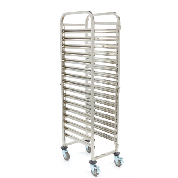 Échelle gastronorme GN 1/1 inox 16 niveaux sur roulettes – Maxima
