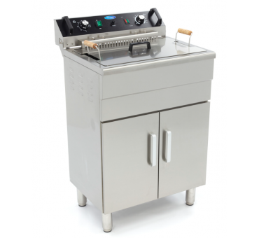 Friteuse - 30 L - 1 panier - avec robinet de vidange et support Friteuse - 30 L - 1 panier - avec robinet de vidange et support