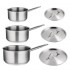 Ensemble 3 casseroles et couvercles inox Vogue Cook Like A Pro
