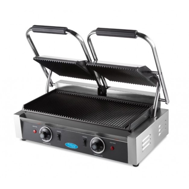 Grill de Contact Professionnel Double Maxima MCG BIG GR – Plaques Rainurées en Fonte