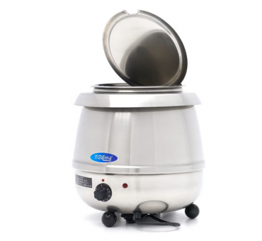 Marmite à soupe électrique professionnelle 10 L inox – pot intérieur amovible bain-marie