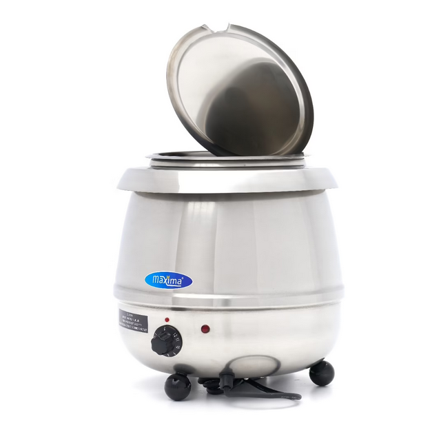 Marmite à soupe électrique professionnelle 10 L inox – pot intérieur amovible bain-marie
