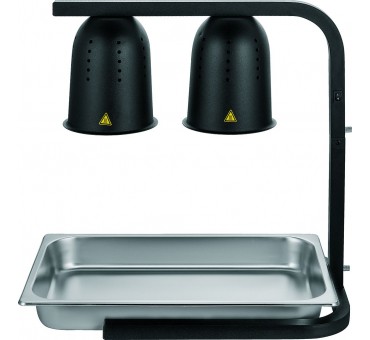 Lampe chauffante infrarouge professionnelle ARES – GN 1/1 – Hauteur réglable – Noir – Saro