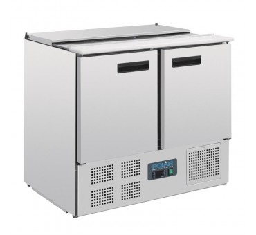 Comptoir de préparation réfrigéré avec tablette 2 portes 240 litres Comptoir de préparation réfrigéré avec tablette 2 portes 240 litres