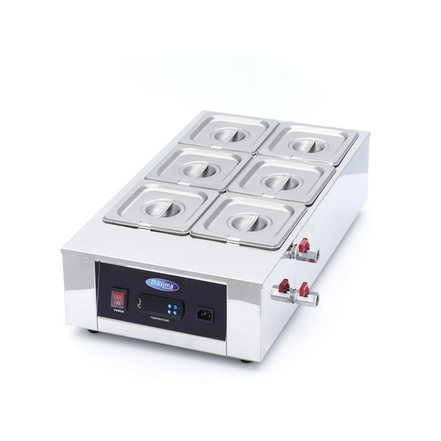 Fondoir à chocolat professionnel 6 x GN 1/6 Maxima bain-marie numérique CHR