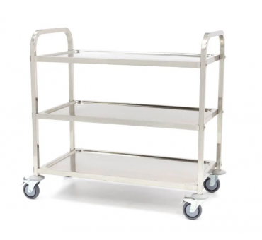 Chariot de service inox professionnel Maxima 3 plateaux pour restauration CHR