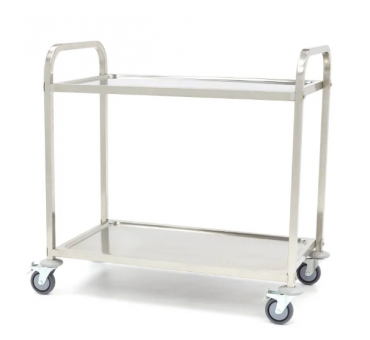Chariot de service inox professionnel Maxima 2 plateaux pour restauration CHR