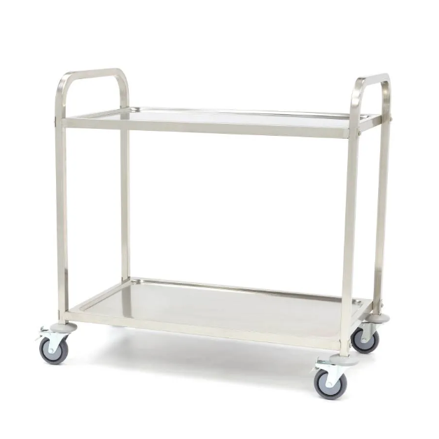 Chariot de service inox professionnel Maxima 2 plateaux pour restauration CHR