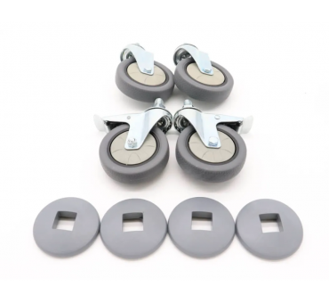 Jeu de 4 roulettes chariot de service Maxima roues professionnelles CHR