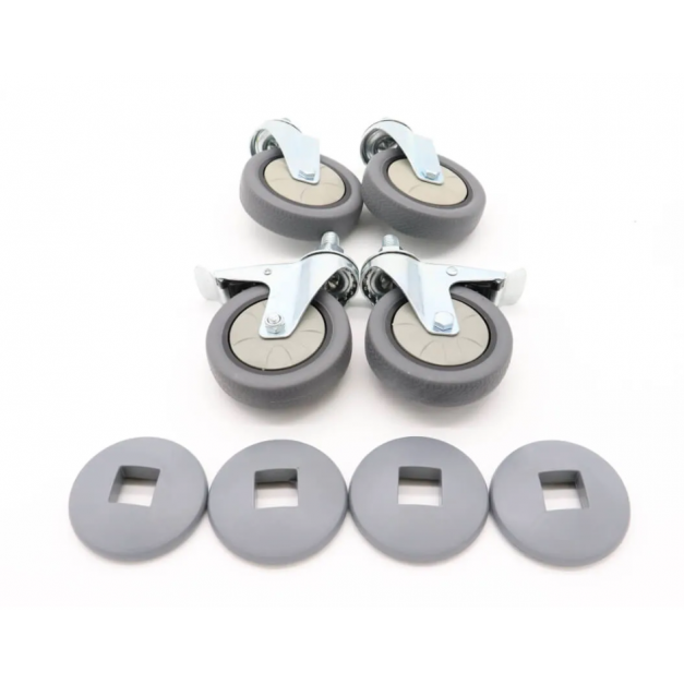 Jeu de 4 roulettes chariot de service Maxima roues professionnelles CHR