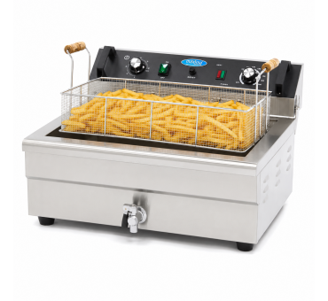 Friteuse - 20 L - 1 panier - avec robinet de vidange