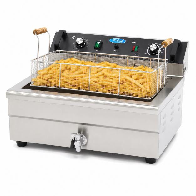 Friteuse - 20 L - 1 panier - avec robinet de vidange