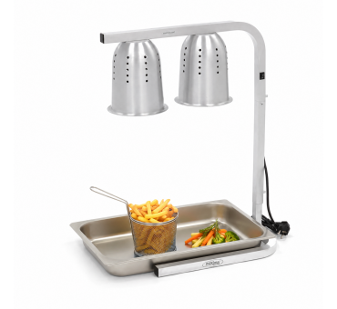 Lampe chauffante double professionnelle Maxima inox pour maintien au chaud CHR