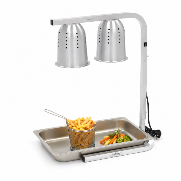 Lampe chauffante double professionnelle Maxima inox pour maintien au chaud CHR
