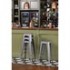 Tabourets hauts en acier galvanisé Bolero Bistro gris métalisé (lot de 4)