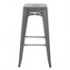 Tabourets hauts en acier galvanisé Bolero Bistro gris métalisé (lot de 4)