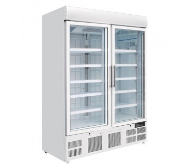 Vitrine réfrigérée négative deux portes avec bandeau lumineux Polar Série G 920L Vitrine réfrigérée négative deux portes avec bandeau lumineux Polar Série G 920L