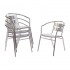 Lot de 4 Fauteuils de Terrasse en Aluminium Empilables – Extérieur Résistant et Sans Entretien