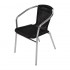 Lot de 4 fauteuils en rotin noir et aluminium empilable