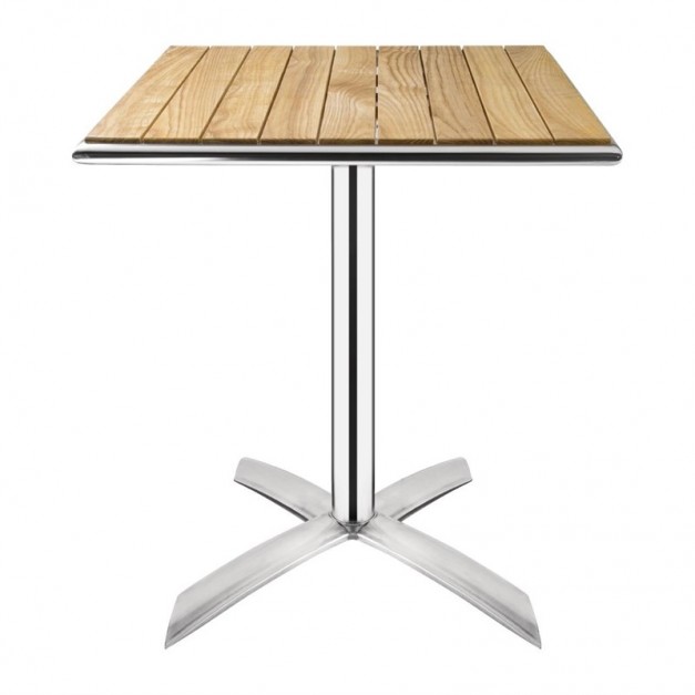 Table bistro avec plateau carré basculant 600mm en frêne Bolero