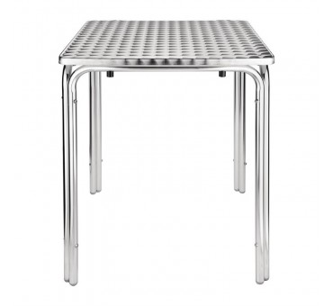 Table de bistro carrée empilable en acier inoxydable Table de bistro carrée empilable en acier inoxydable